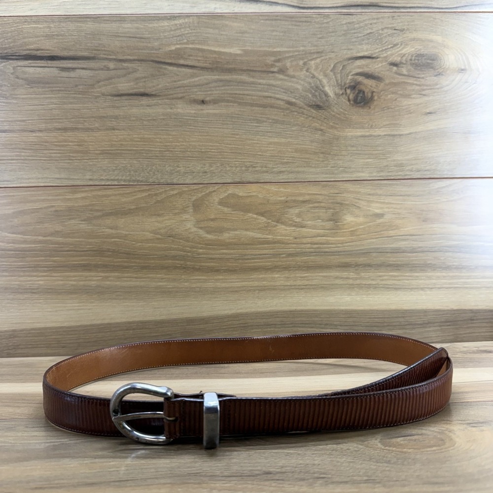 Gavin Richards Mens Belt Size 38 Lizard Embossed Leather USA Made